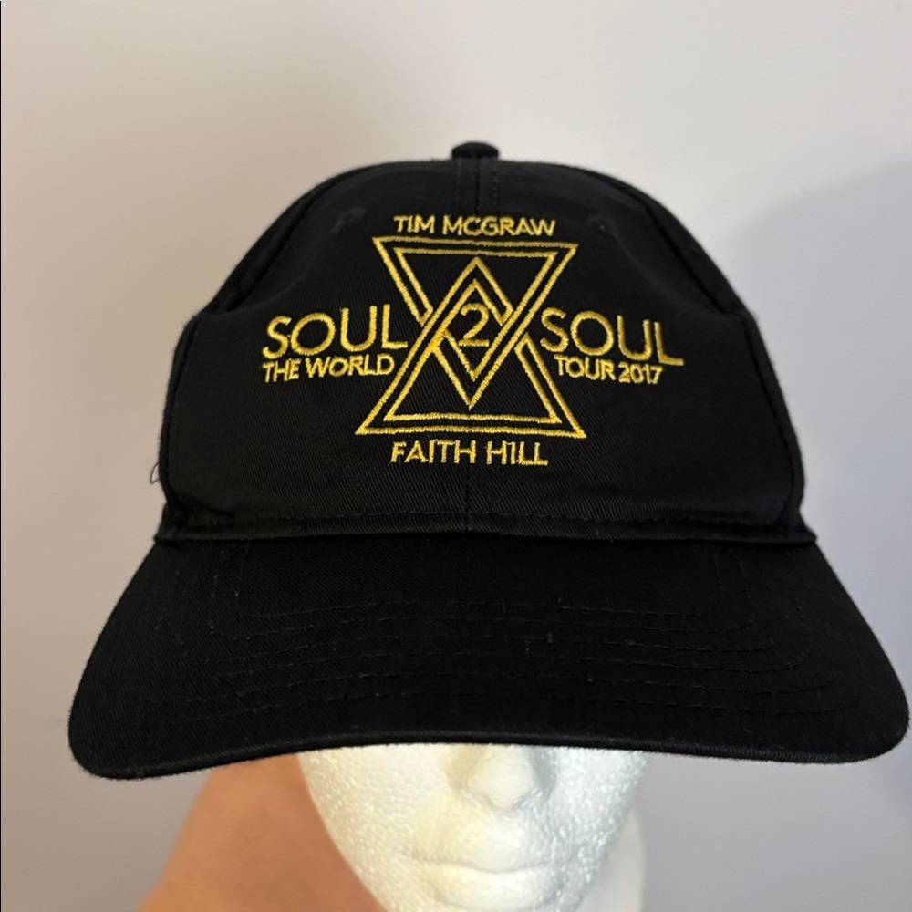 Otto Tim McGraw Faith Hill Soul 2 Soul World Tour 2017 Embroidered Black Hat